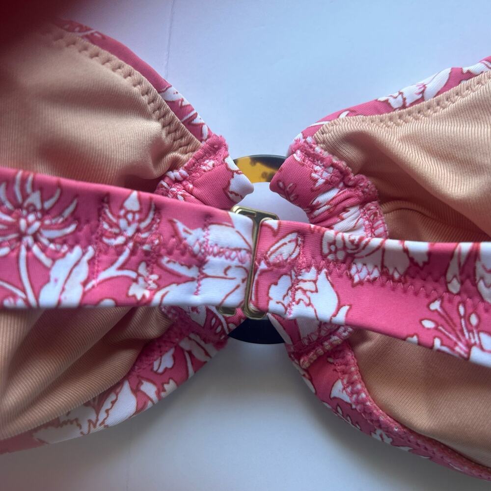 J. Crew Convertible O-Ring Bandeau Floral Swim Bikini Top Plus 3X New - Picture 5 of 8